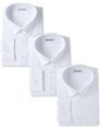 HARUYAMA 形態安定加工 イージーケア長袖白セミワイドカラーワイシャツ 3枚セット